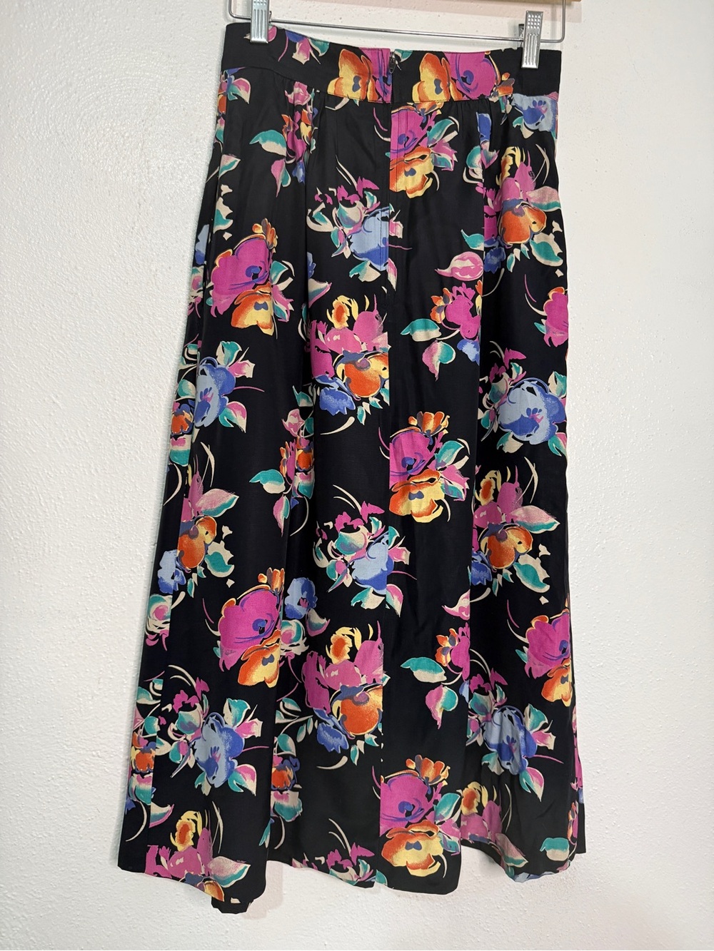 Emily St. John Black Floral A-Line Maxi Skirt - Multicolor Print. Sz 7/8. - Picture 4 of 7